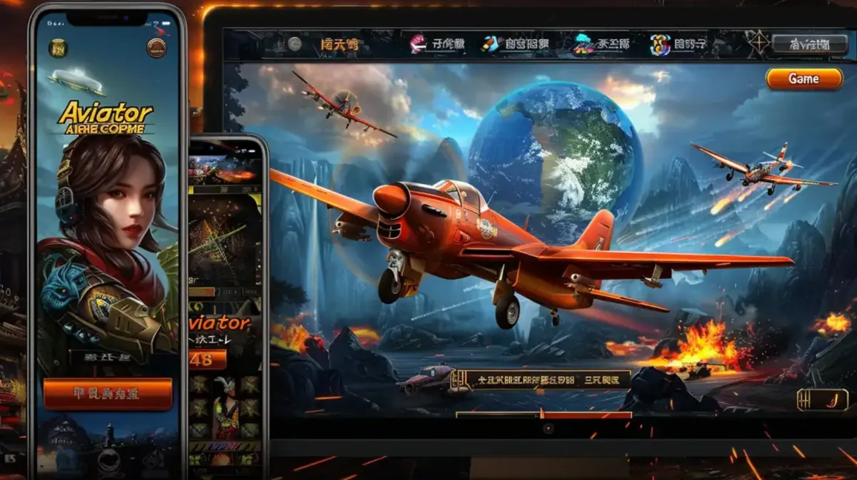 The engaging interface of the Aviator game is displayed across desktop and mobile screens, showing its seamless cross-platform availability for all Jeet Up players.