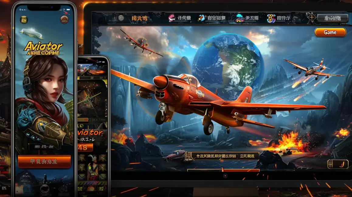 The engaging interface of the Aviator game is displayed across desktop and mobile screens, showing its seamless cross-platform availability for all Jeet Up players.